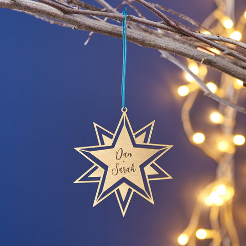 Oakdene Designs Christmas Decorations Personalised Brass Couples Star Christmas Decoration Oakdene Designs Christmas Decorations Personalised Brass Couples Star Christmas Decoration