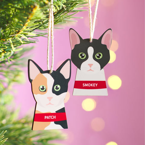 Oakdene Designs Christmas Decorations Personalised Cat Hanging Christmas Decoration Oakdene Designs Christmas Decorations Personalised Cat Hanging Christmas Decoration