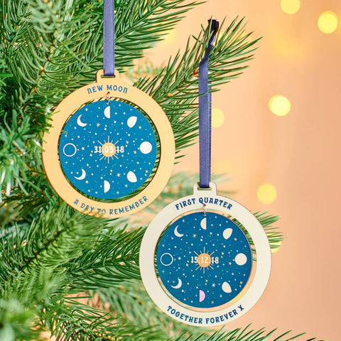 Oakdene Designs Christmas Decorations Personalised Moon Phase Christmas Tree Decoration Oakdene Designs Christmas Decorations Personalised Moon Phase Christmas Tree Decoration