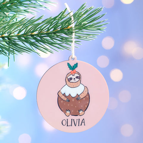 Oakdene Designs Christmas Decorations Personalised Sloth Christmas Bauble Oakdene Designs Christmas Decorations Personalised Sloth Christmas Bauble