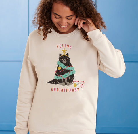 Oakdene Designs Christmas Jumper Women's 'Feline Christmassy' Cat Christmas Jumper Oakdene Designs Christmas Jumper Women's 'Feline Christmassy' Cat Christmas Jumper