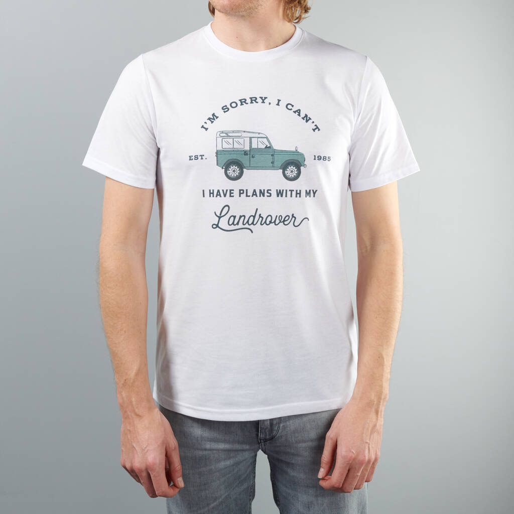Oakdene Designs Clothing Personalised 'Plans with Landrover' T Shirt Oakdene Designs Clothing Personalised 'Plans with Landrover' T Shirt