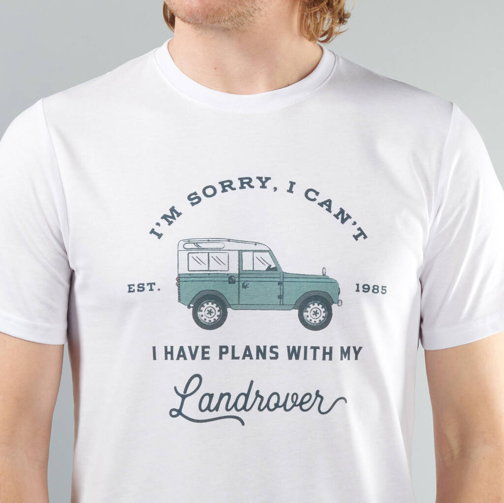 Oakdene Designs Clothing Personalised 'Plans with Landrover' T Shirt Oakdene Designs Clothing Personalised 'Plans with Landrover' T Shirt