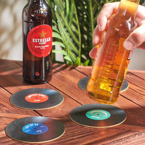 Oakdene Designs Coasters Personalised Vinyl Record Beer Mat Coasters