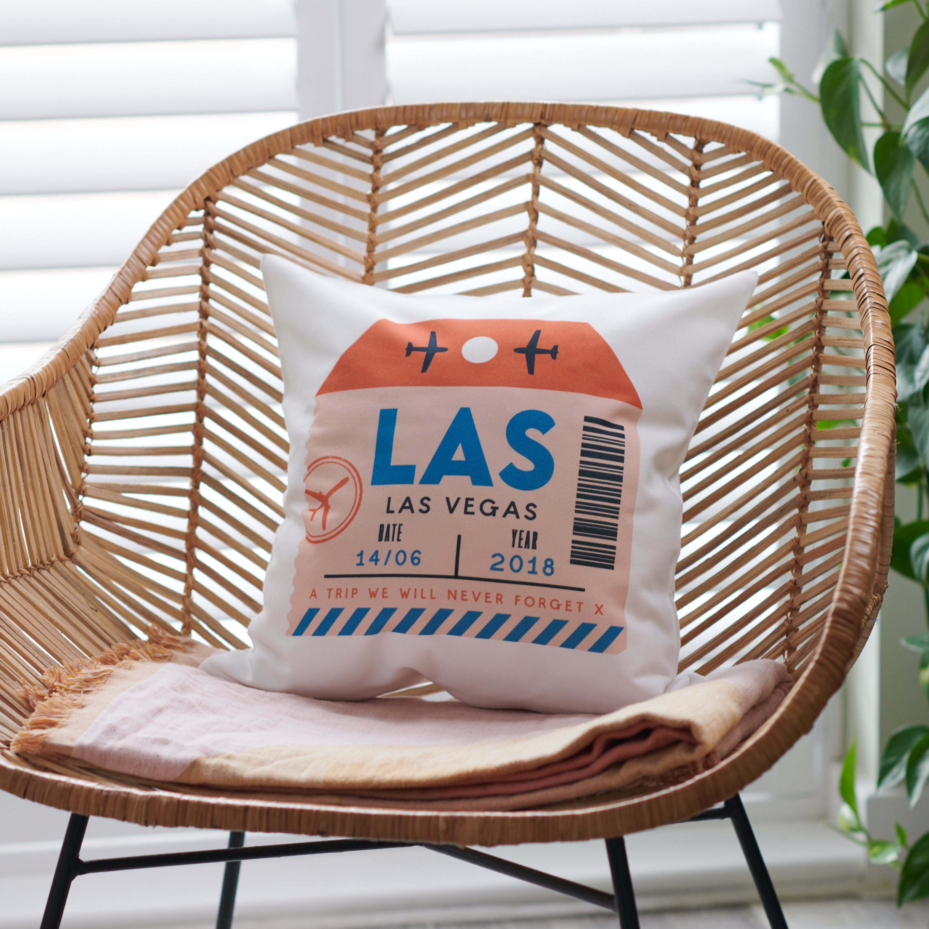 Oakdene Designs Cushions Personalised Travel Ticket Cushion
