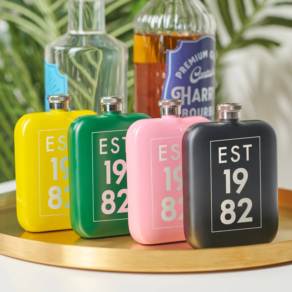 Oakdene Designs Food / Drink Personalised 40th Birthday Year Hip Flask Oakdene Designs Food / Drink Personalised 40th Birthday Year Hip Flask