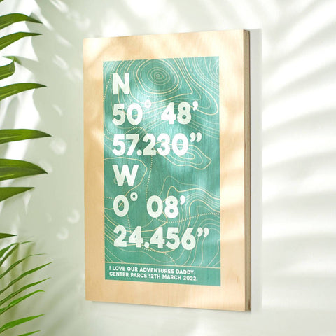 Oakdene Designs Home Decor Personalised Coordinates Location Wooden Print Oakdene Designs Home Decor Personalised Coordinates Location Wooden Print