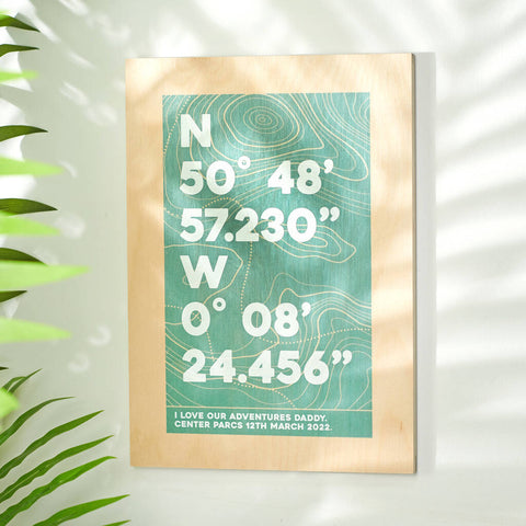 Oakdene Designs Home Decor Personalised Coordinates Location Wooden Print Oakdene Designs Home Decor Personalised Coordinates Location Wooden Print