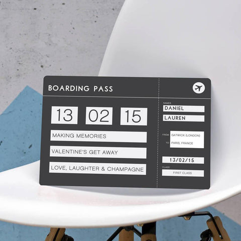 Oakdene Designs Home Decor Personalised Plane Boarding Pass Ticket Plaque Oakdene Designs Home Decor Personalised Plane Boarding Pass Ticket Plaque
