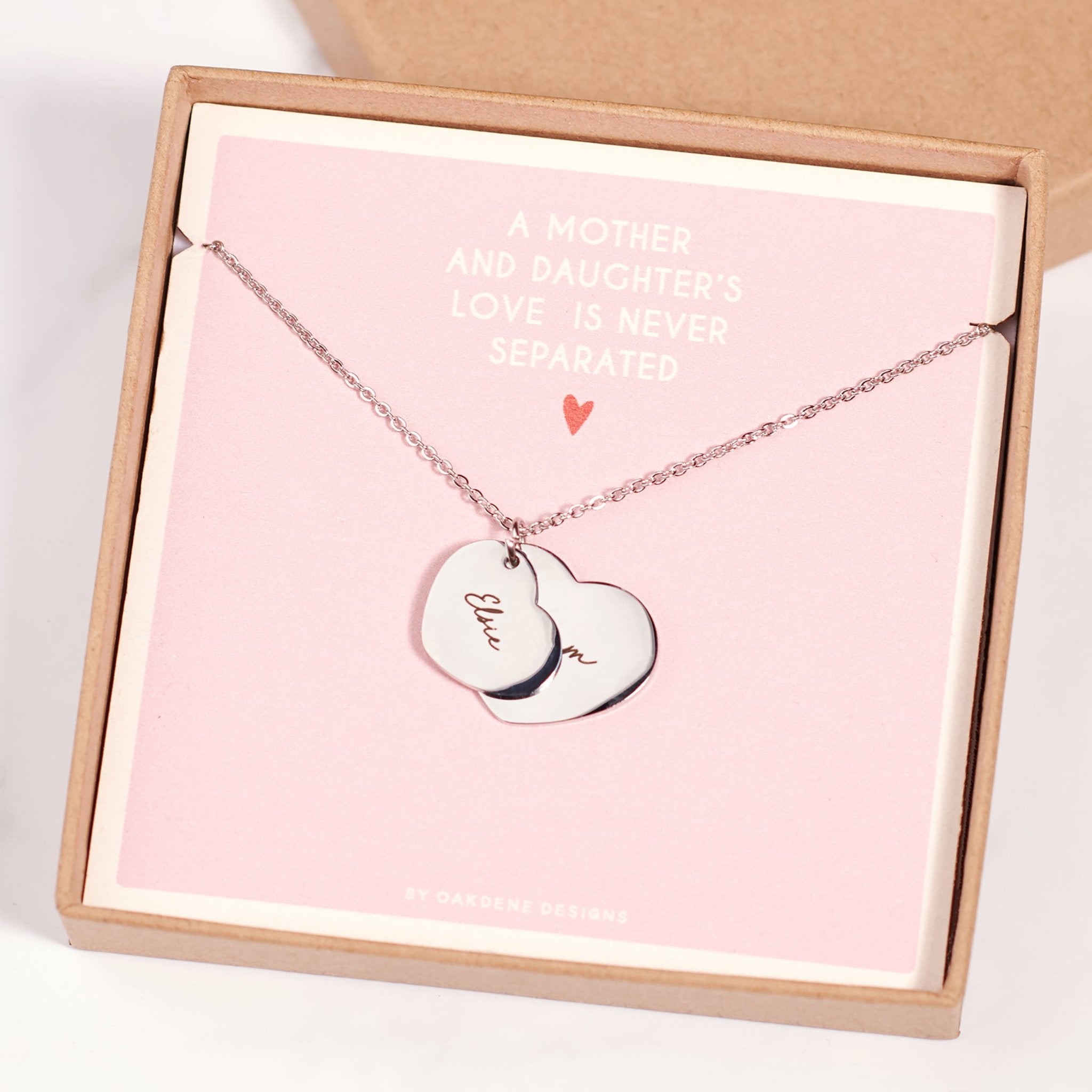 Oakdene Designs Jewellery Personalised Mother Daughter Heart Necklace Oakdene Designs Jewellery Personalised Mother Daughter Heart Necklace