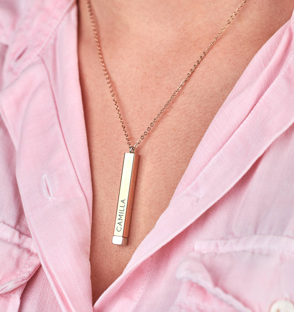 Personalised Secret Message Bar Necklace