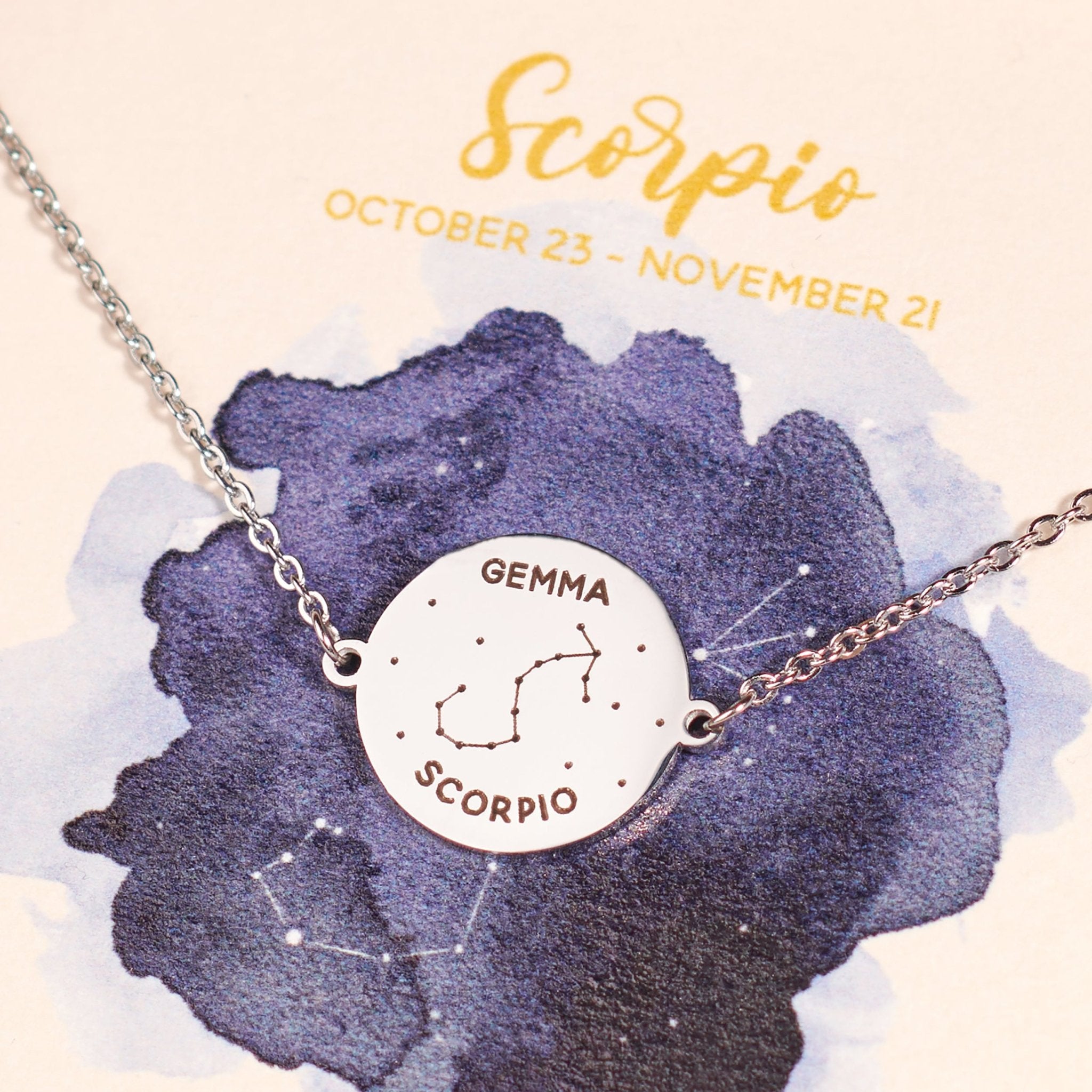 Oakdene Designs Jewellery Personalised Zodiac Star Sign Necklace Oakdene Designs Jewellery Personalised Zodiac Star Sign Necklace