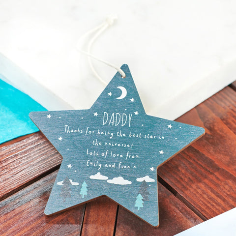 Oakdene Designs Keepsakes & Tokens Personalised Father's Day Wooden Star Keepsake Oakdene Designs Keepsakes & Tokens Personalised Father's Day Wooden Star Keepsake