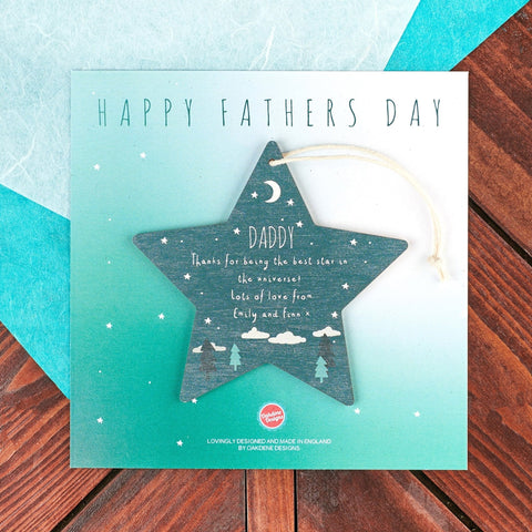 Oakdene Designs Keepsakes & Tokens Personalised Father's Day Wooden Star Keepsake Oakdene Designs Keepsakes & Tokens Personalised Father's Day Wooden Star Keepsake