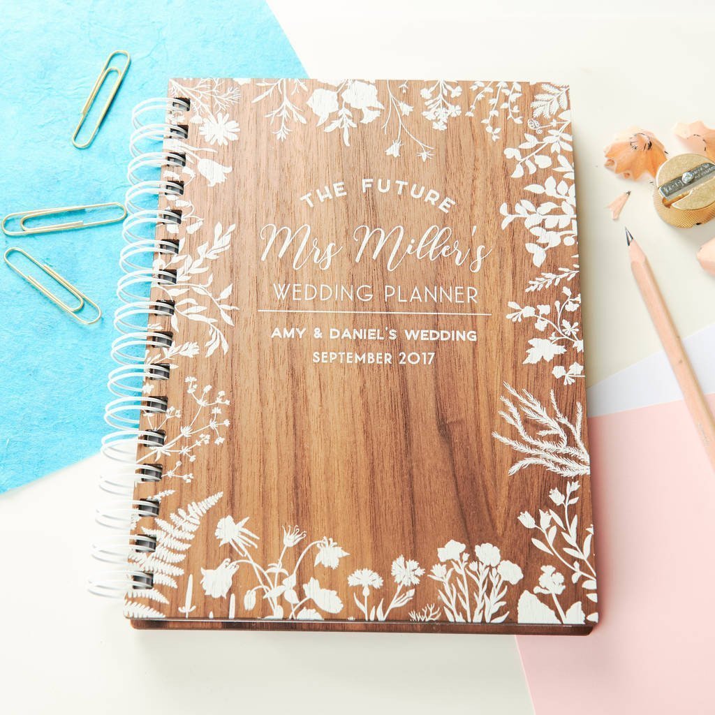 Oakdene Designs Notebooks Personalised Walnut Wedding Notebook Oakdene Designs Notebooks Personalised Walnut Wedding Notebook