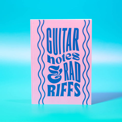 Oakdene Designs Notebooks Pink Guitar Notes And Rad Riffs Notebook