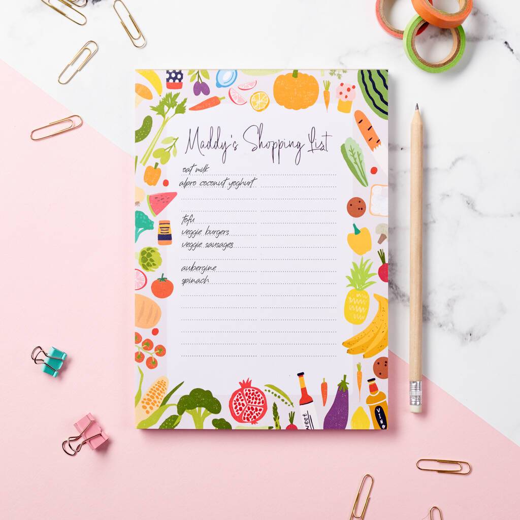 Oakdene Designs Notepads Personalised Shopping List Planner Notepad Oakdene Designs Notepads Personalised Shopping List Planner Notepad