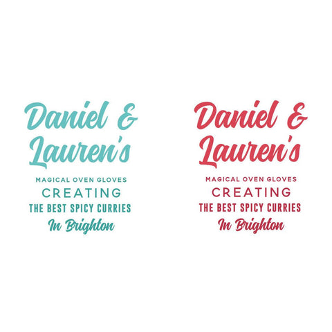 Oakdene Designs Oven Gloves Personalised Couple's Oven Gloves Oakdene Designs Oven Gloves Personalised Couple's Oven Gloves