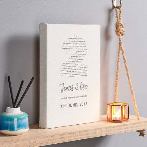 Oakdene Designs Prints Personalised Anniversary Cotton Canvas Oakdene Designs Prints Personalised Anniversary Cotton Canvas