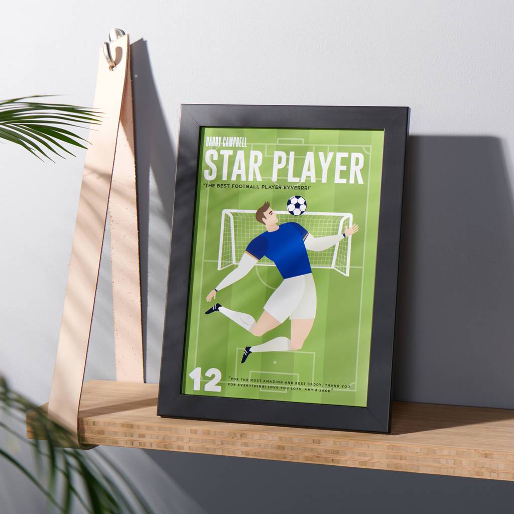 Oakdene Designs Prints Personalised Retro Style Football Print Oakdene Designs Prints Personalised Retro Style Football Print