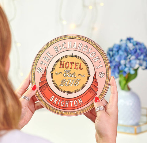 Oakdene Designs Sign Personalised Vintage Style Family Hotel Wooden Sign Oakdene Designs Sign Personalised Vintage Style Family Hotel Wooden Sign