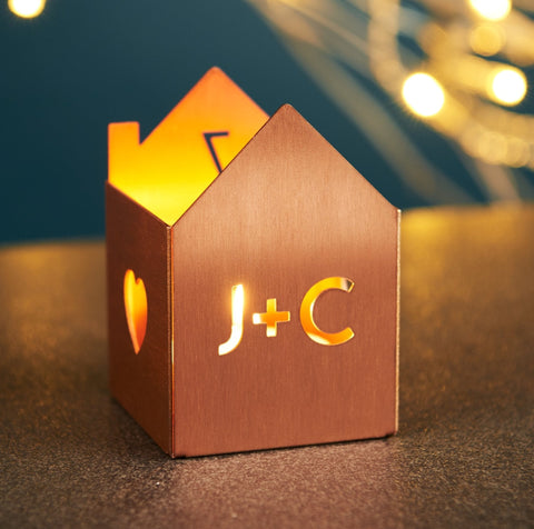 Oakdene Designs Tea Light Holder Personalised Metal House Tea Light Holder Oakdene Designs Tea Light Holder Personalised Metal House Tea Light Holder