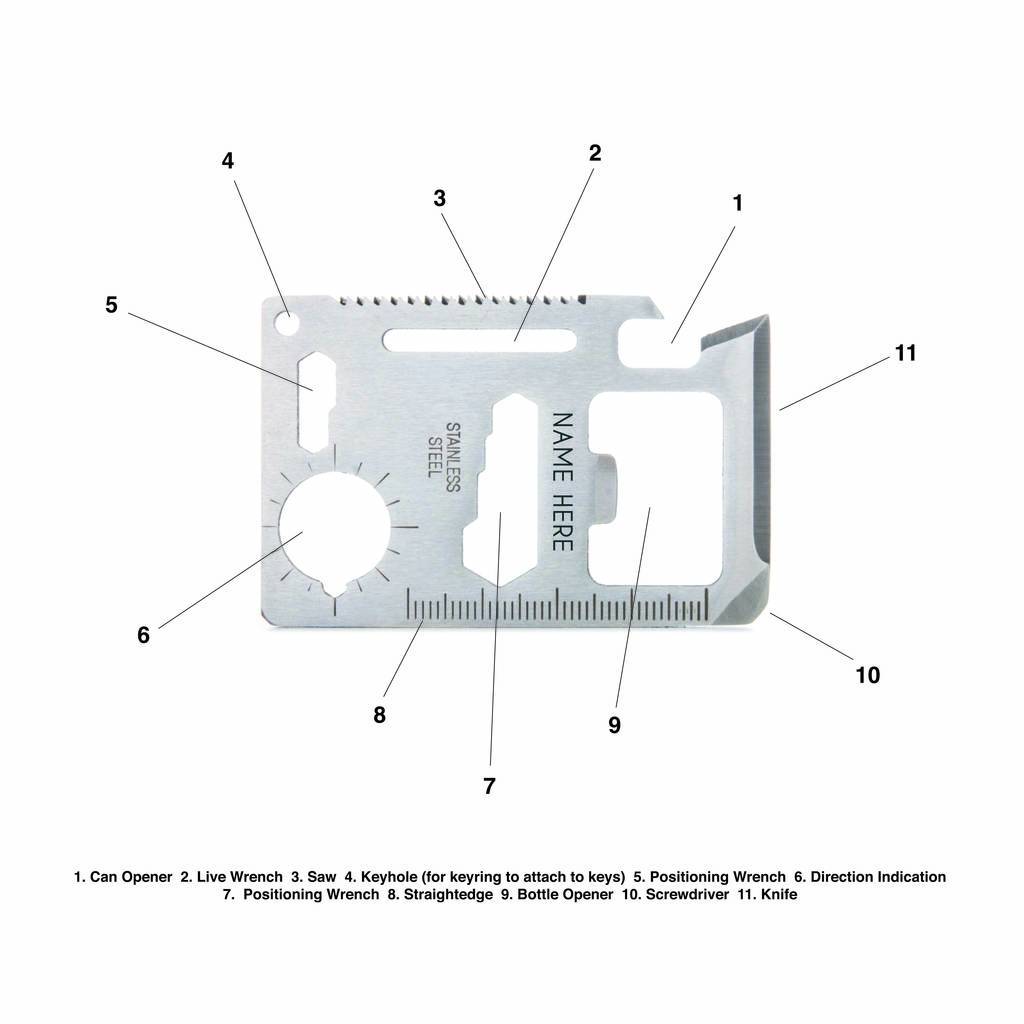 Oakdene Designs Wallet Cards Personalised Engraved Stainless Wallet Card Multi Tool Oakdene Designs Wallet Cards Personalised Engraved Stainless Wallet Card Multi Tool