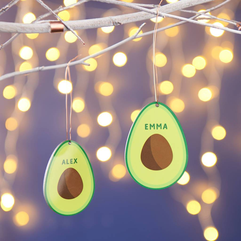 Personalised Avocado Christmas Tree Decoration