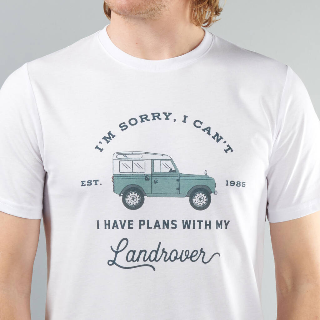 Oakdene Designs Clothing Personalised 'Plans with Landrover' T Shirt