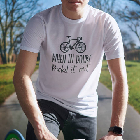 Oakdene Designs Clothing 'When In Doubt, Pedal It Out' Men's Cycling T Shirt
