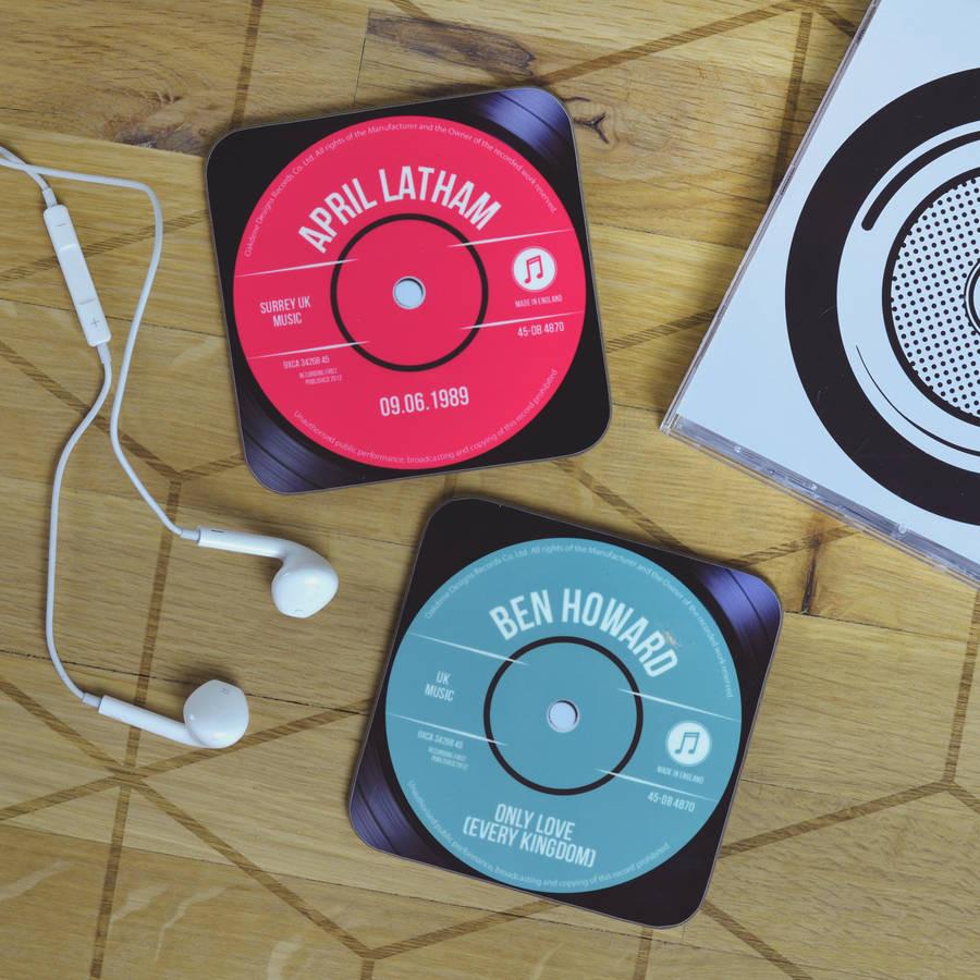 Personalized Vinyl Record Cork Coaster – Best Day Ever Spot