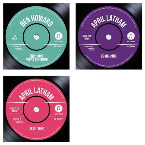 Personalised Record Vinyl Drinks Coaster - Oakdene Designs - 3