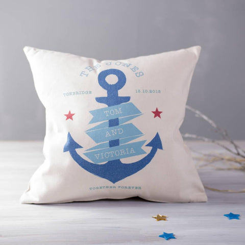 Oakdene Designs Cushions Personalised Nautical Couples Cushion