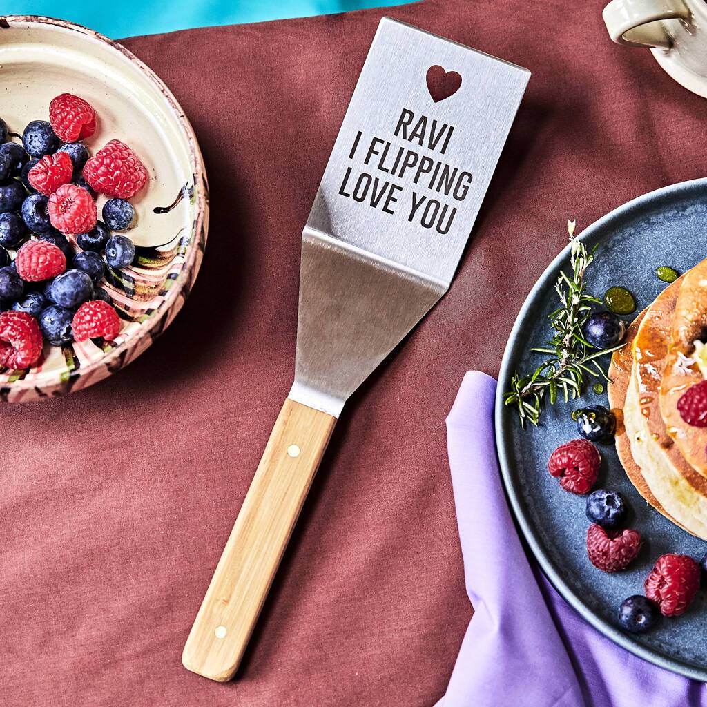 Oakdene Designs Food / Drink Personalised 'I Flipping Love You' Metal Spatula