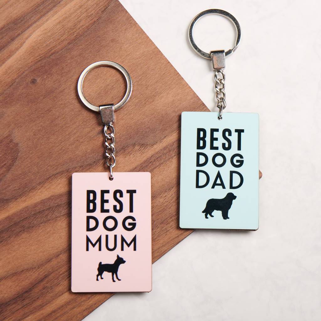 Oakdene Designs Keyrings Personalised Best Dog Mum Or Dad Key Ring