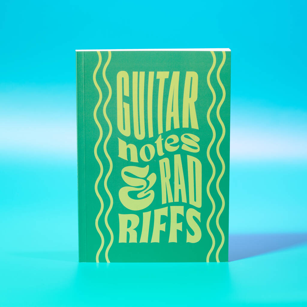 Oakdene Designs Notebooks Green Guitar Notes And Rad Riffs Notebook