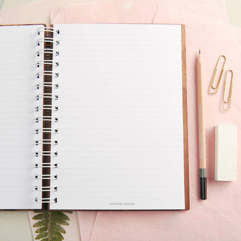 Oakdene Designs Notebooks Personalised Happiness Walnut Journal Notebook