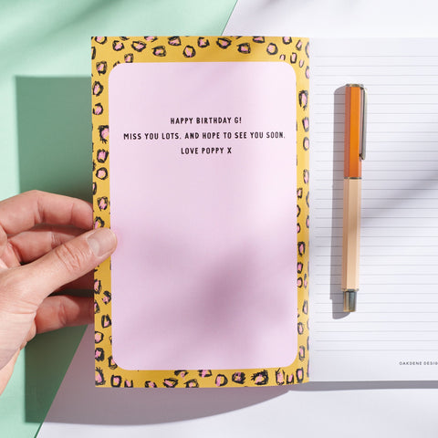Oakdene Designs Notebooks Personalised Leopard Notebook