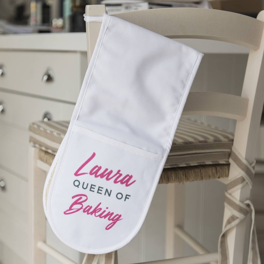 Oakdene Designs Oven Gloves Personalised 'Queen Of Baking' Oven Gloves