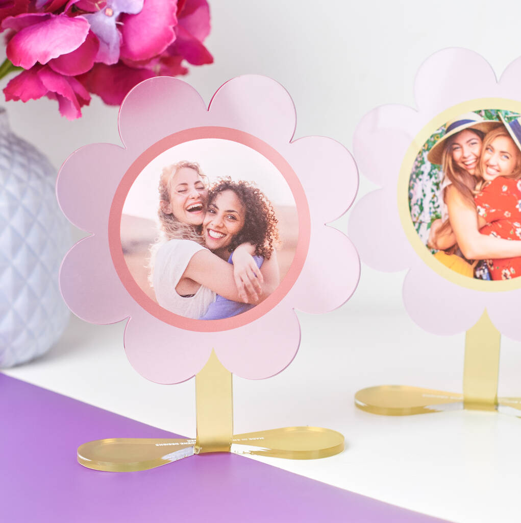 Oakdene Designs Photo Products Personalised Acrylic Flower Photo Print