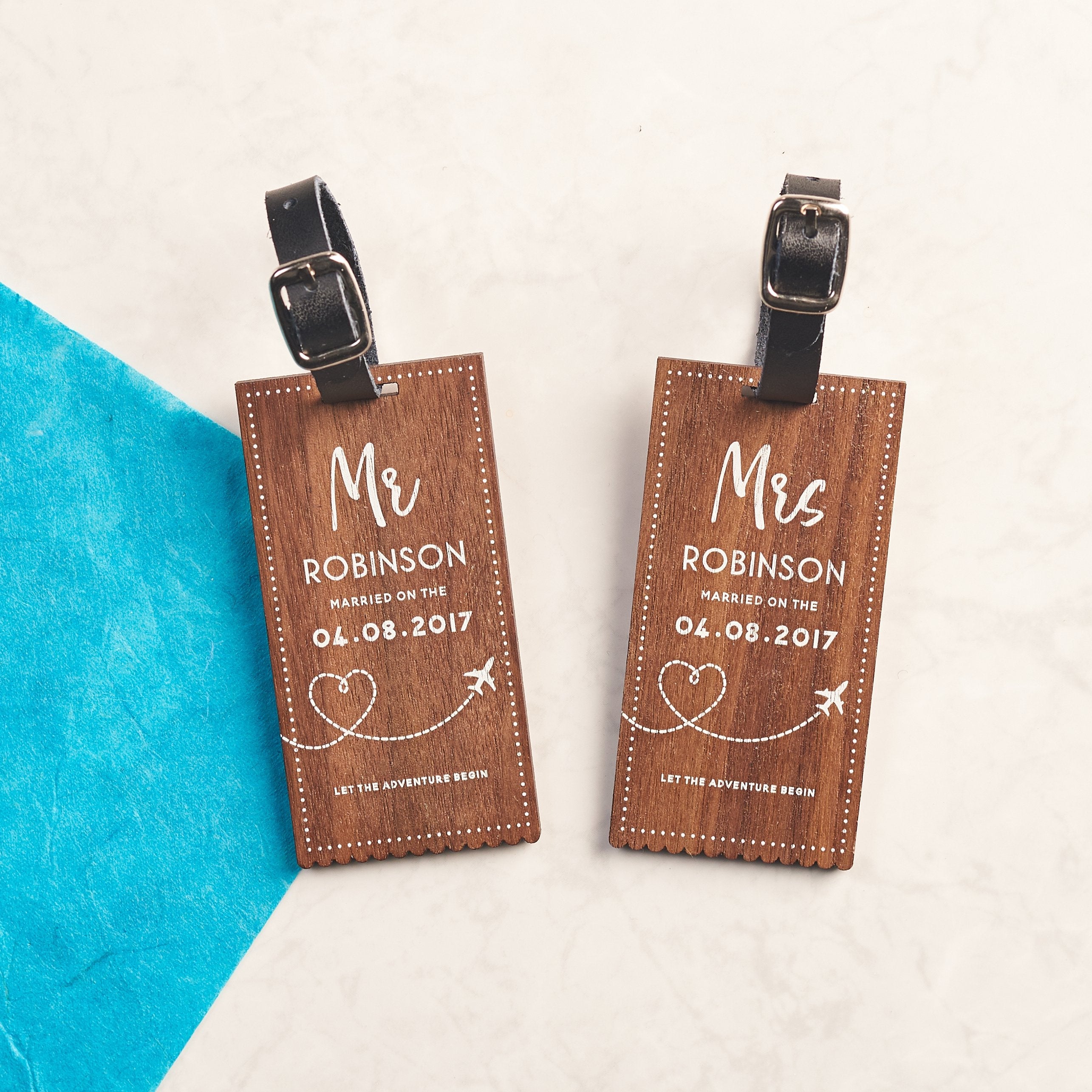 Personalized luggage tags online wedding