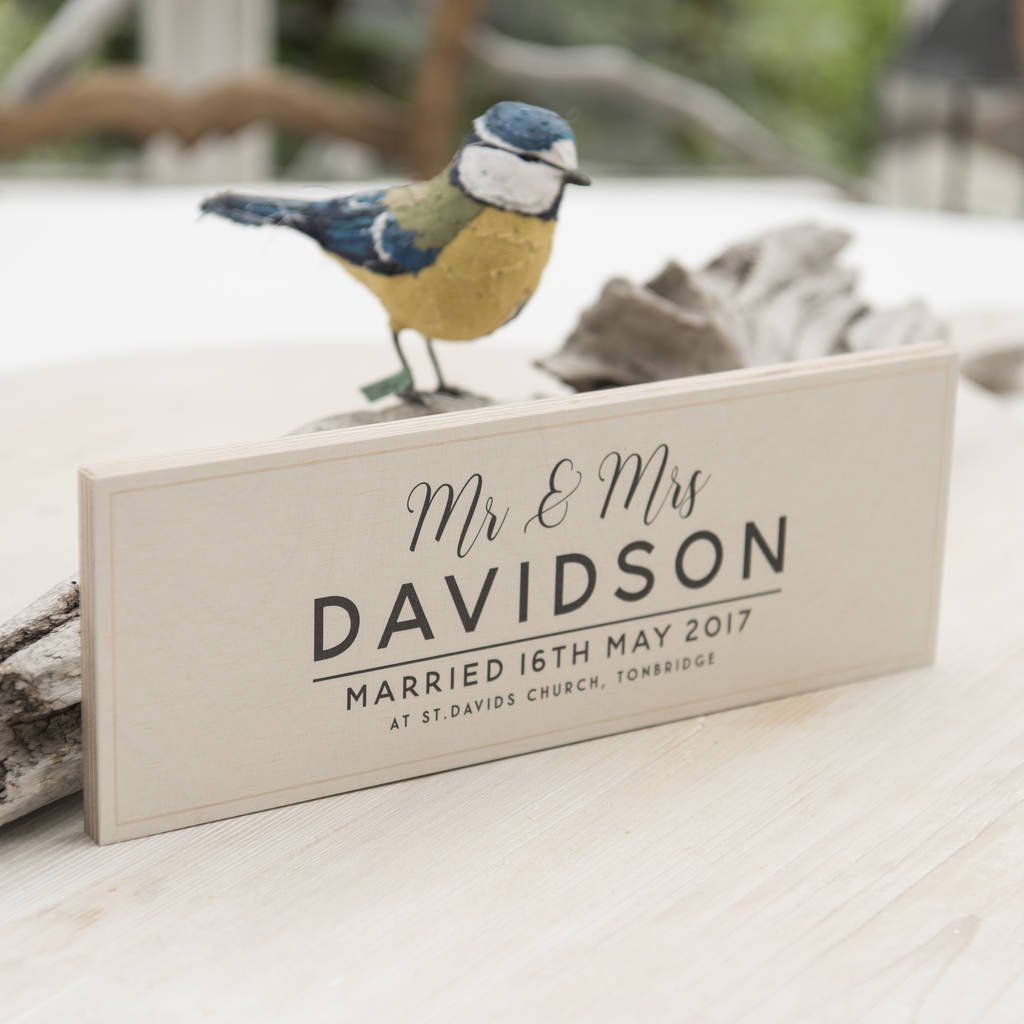 Oakdene Designs Wedding Accessories Personalised Wooden Wedding Details Sign