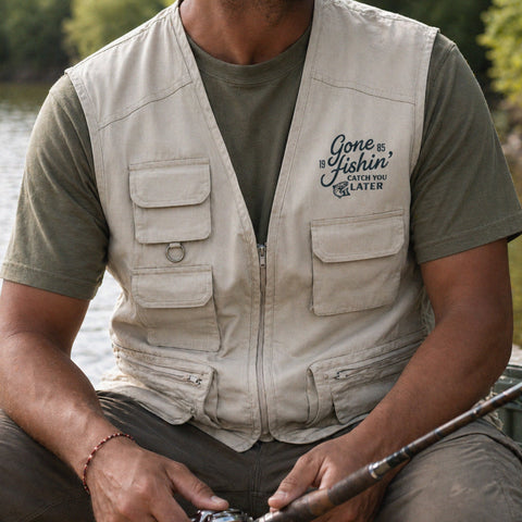 Personalised Men's Outdoor Fishing Gilet