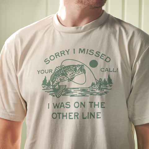 Funny 'Sorry I Missed Your Call' Fishing Cotton T-shirt