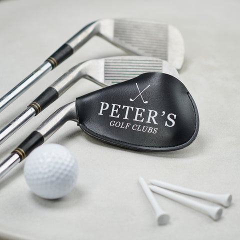 Personalised Faux Leather Iron Head Golf Club Cover