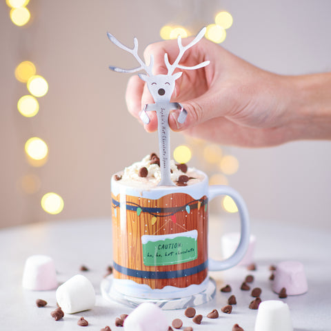 Personalised 'Spoondolph The Reindeer' Hot Chocolate Spoon