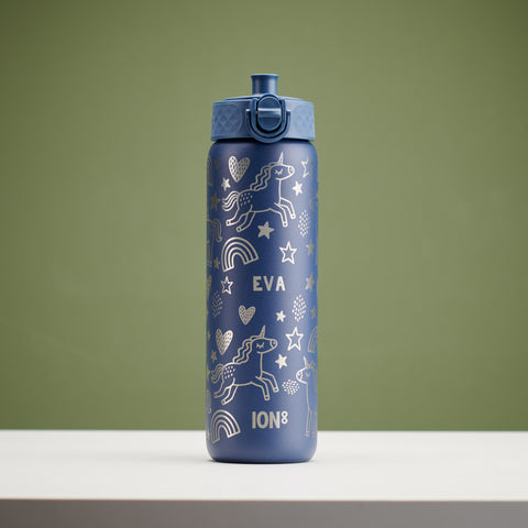 Personalised Unicorn Children's School Ion8 Water Bottle