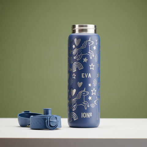 Personalised Unicorn Children's School Ion8 Water Bottle