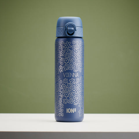 Personalised Flower Power Children's School Ion8 Water Bottle
