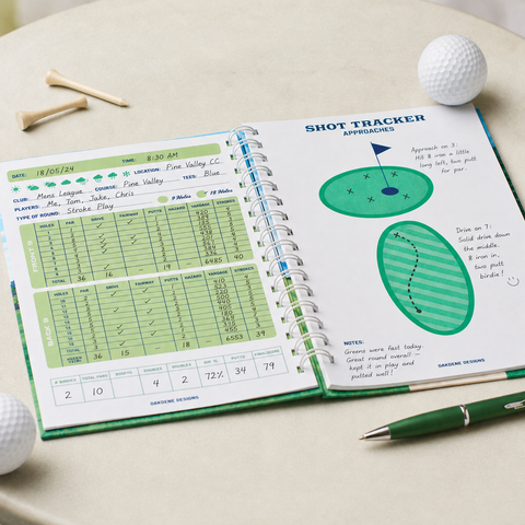 Personalised Golf Game Log Notebook